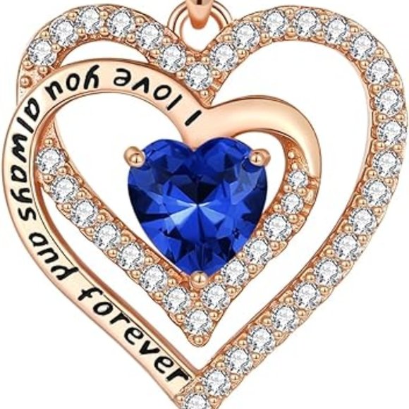 Lomantise | Jewelry | Lomantise Heart Birthstone Necklace  Lomantise Heart Birthstone Necklace: 925 Sterling Silver Fine Jewelry